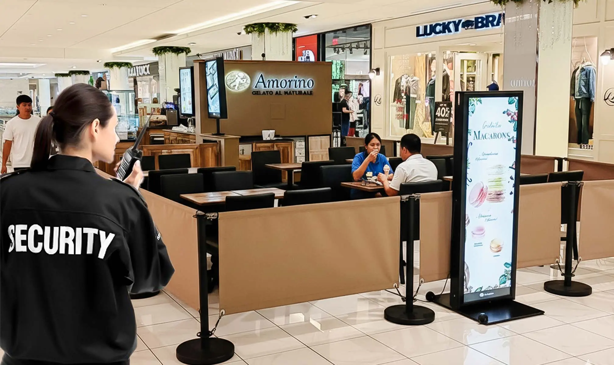 Security officer inside The Galleria in Houston