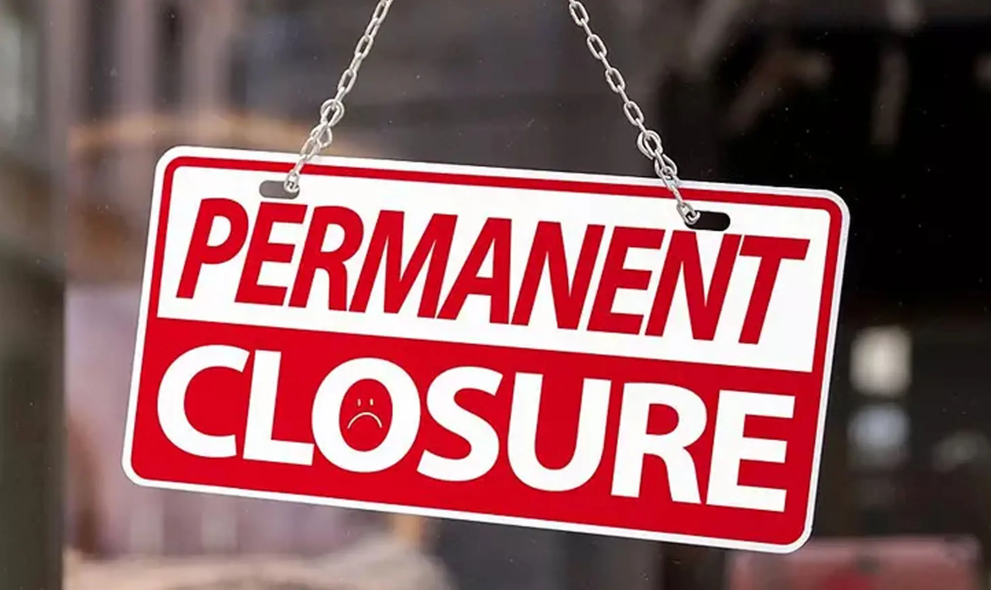 Permanent closure sign graphic