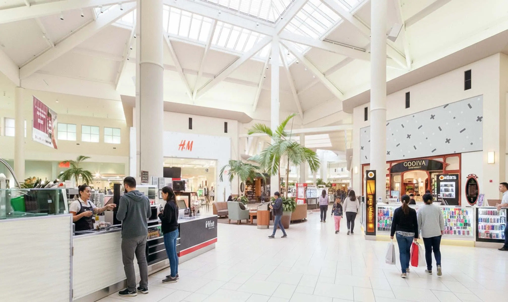 Interior shopping corridor at Willowbrook Mall